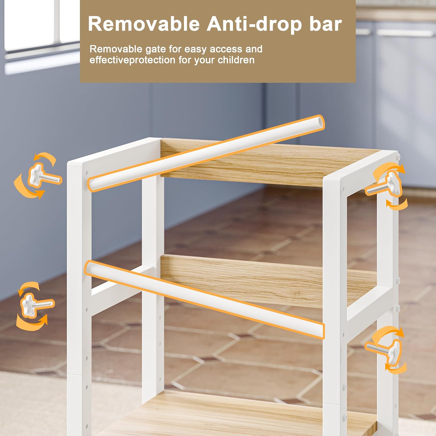 Thumbnail 4 de INNOD Toddler Kitchen Step Stool, Steel and Wood