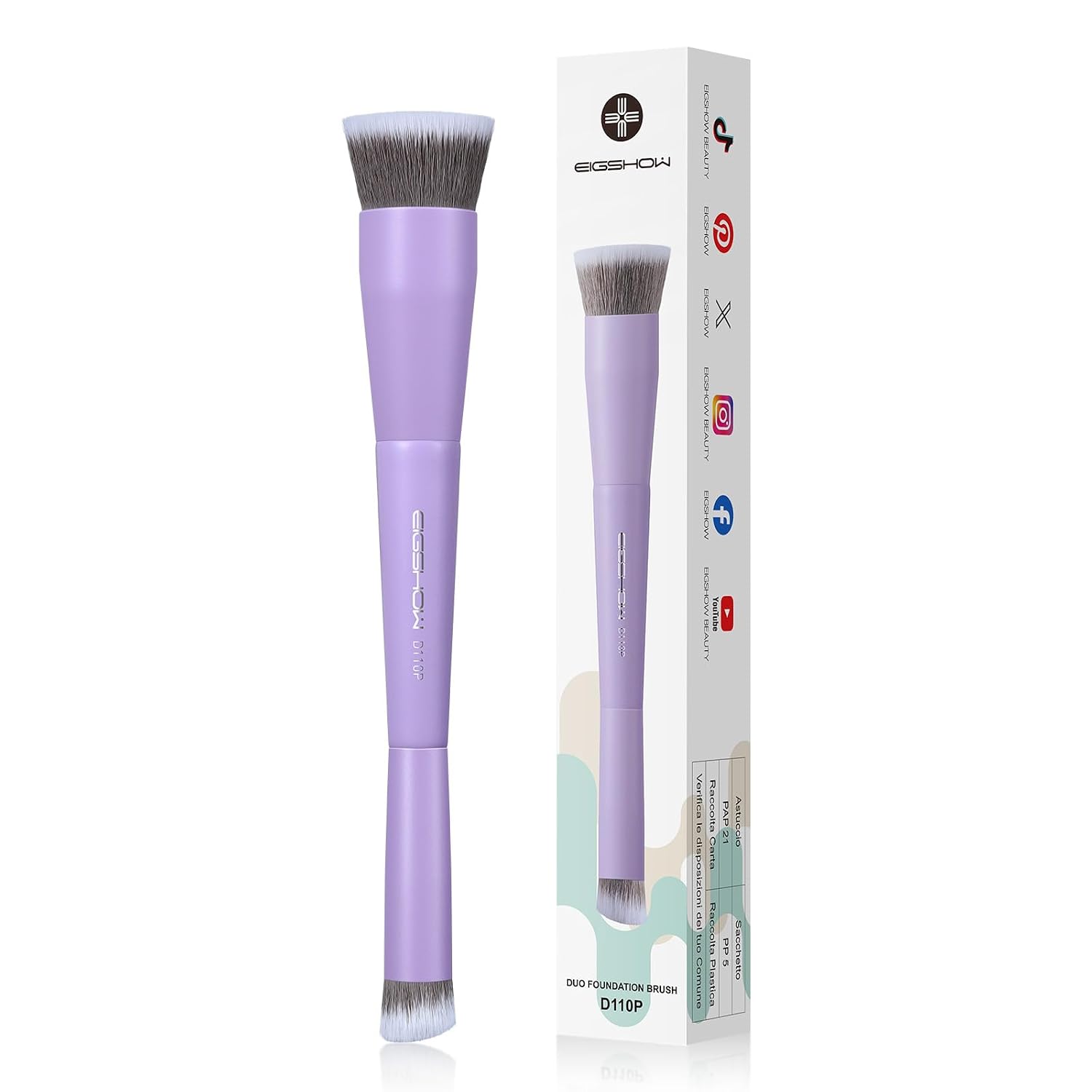 Detalle de EIGSHOW Dual-Ended Makeup Brush, Purple