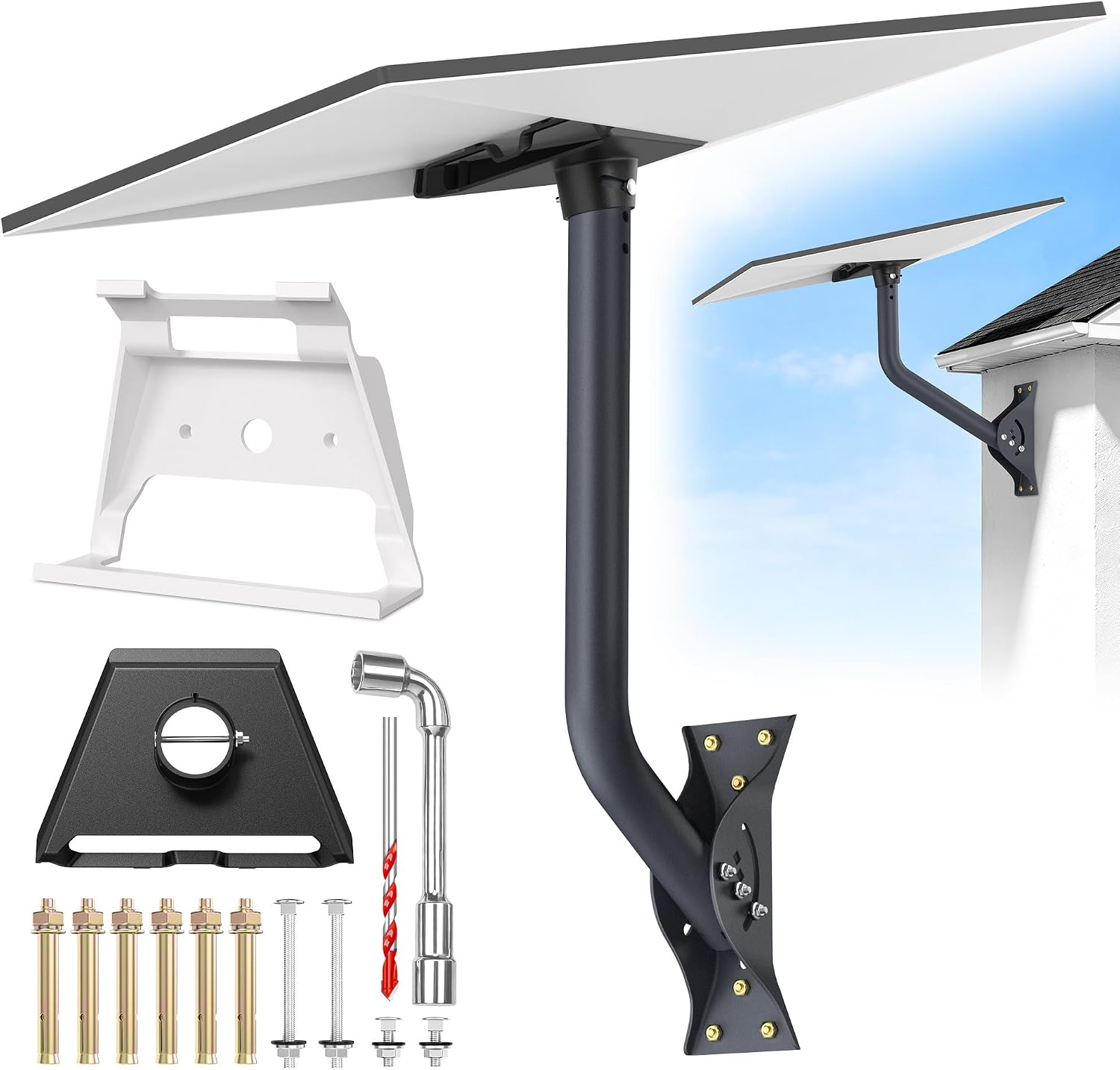 Detalle de Compatible with Starlink All-in-One Mount Kit: Heavy-Duty Outdoor Dish & Indoor Router Mount