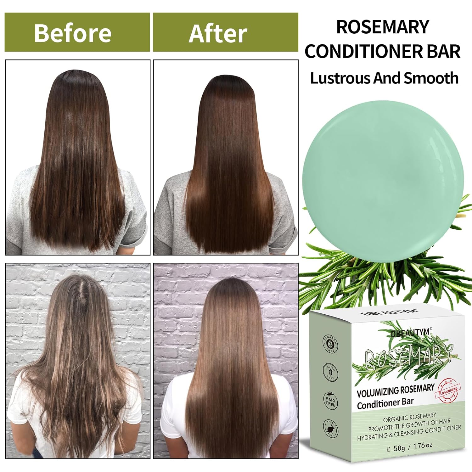 Detalle 2 de DBEAUTYM Rosemary Shampoo Bar 2 Pack