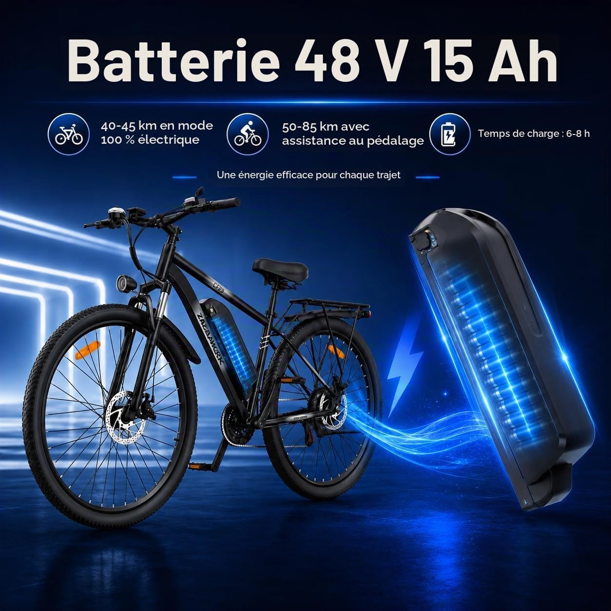 Detalle de TIGUOWISH C29pro elektrische fiets met 29-inchwielen en 21 versnellingen
