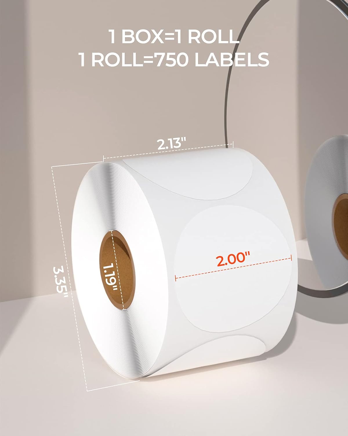 Thumbnail 5 de MUNBYN 50 x 50mm Circle Thermal Sticker Labels 750