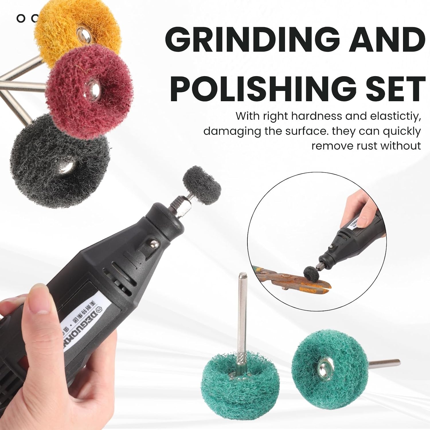 Thumbnail 5 de PMIQSA WF-BJBMT-HZ-120PCS polijstwielenset 25 mm, korrel 80–400