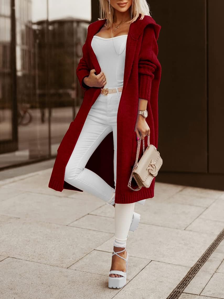 Detalle 2 de Aoysky Long Cable Knit Hooded Cardigan 1X
