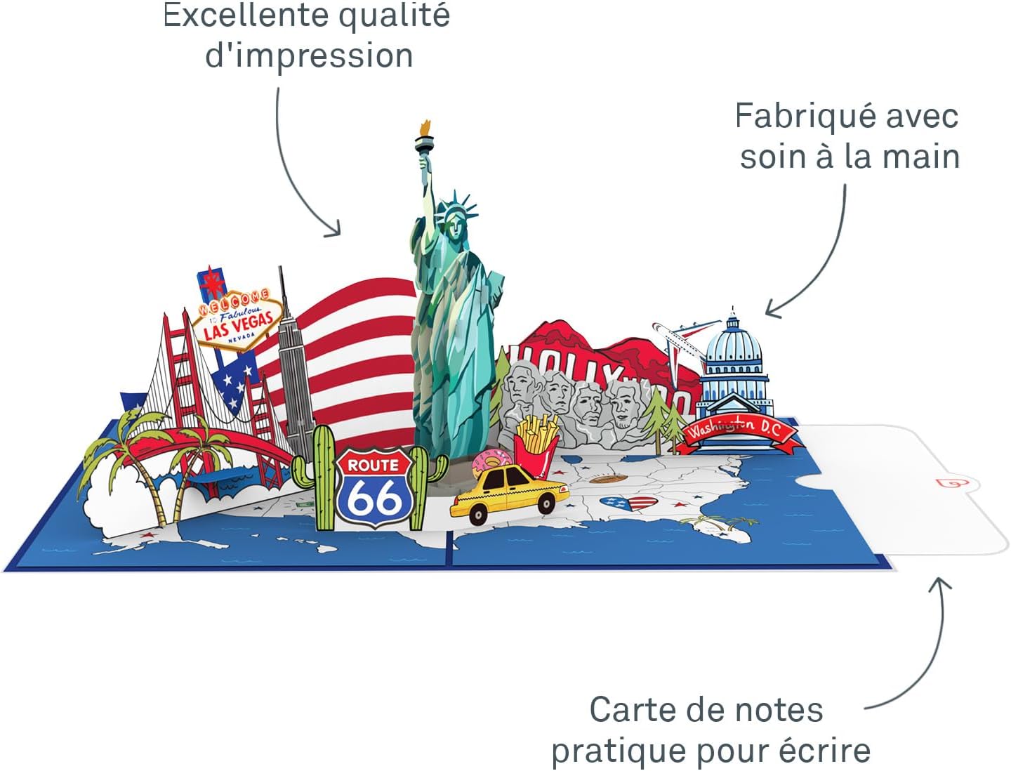 Thumbnail 1 de papercrush® Carte-cadeau pop-up « États-Unis » : bon voyage surprise pour New York, Las Vegas et San Francisco