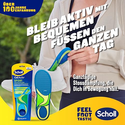 Detalle 2 de Scholl GelActiv Plantillas deportivas para hombre, absorción y suspensión