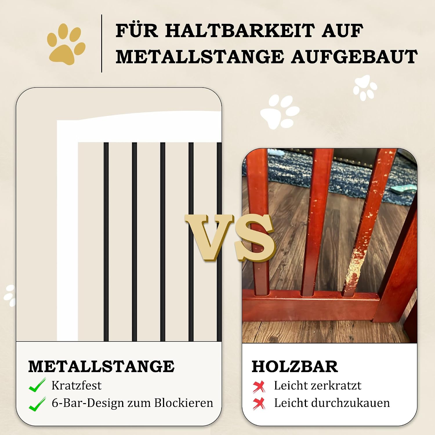 Thumbnail 4 de Absperrgitter Hund – Holz Schutzgitter, freistehend, faltbar, Weiß (32", 3er-Pack)