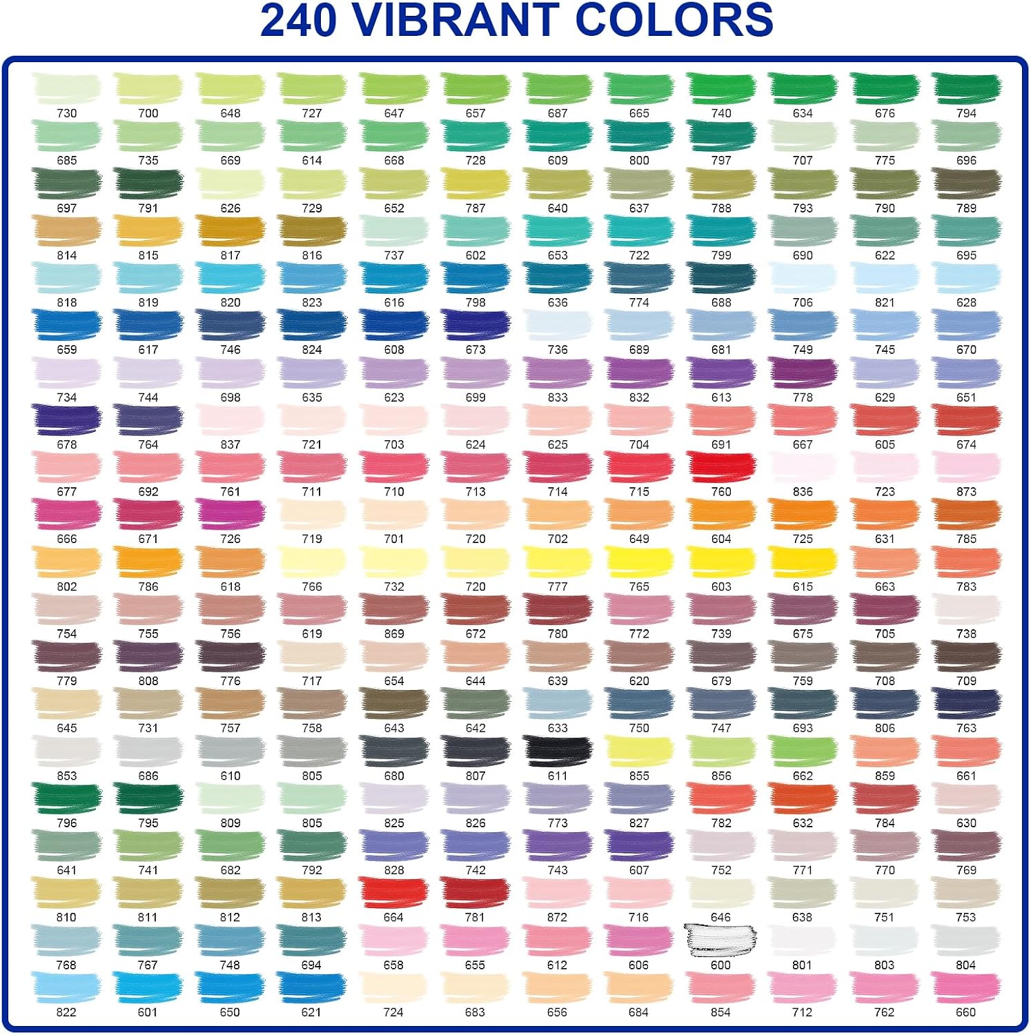 Detalle 2 de Sanyetral DE-GN.8101 acrylstiften, 240 kleuren met penseelpunt van 1–5 mm