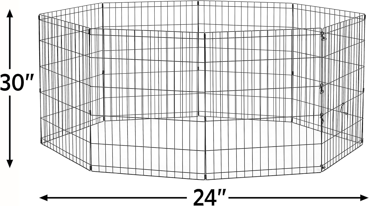 Thumbnail 2 de New World Folding Metal Dog Exercise Pen (No Door) – Black E-Coated, 76cm Tall, 1.5m of Play Space
