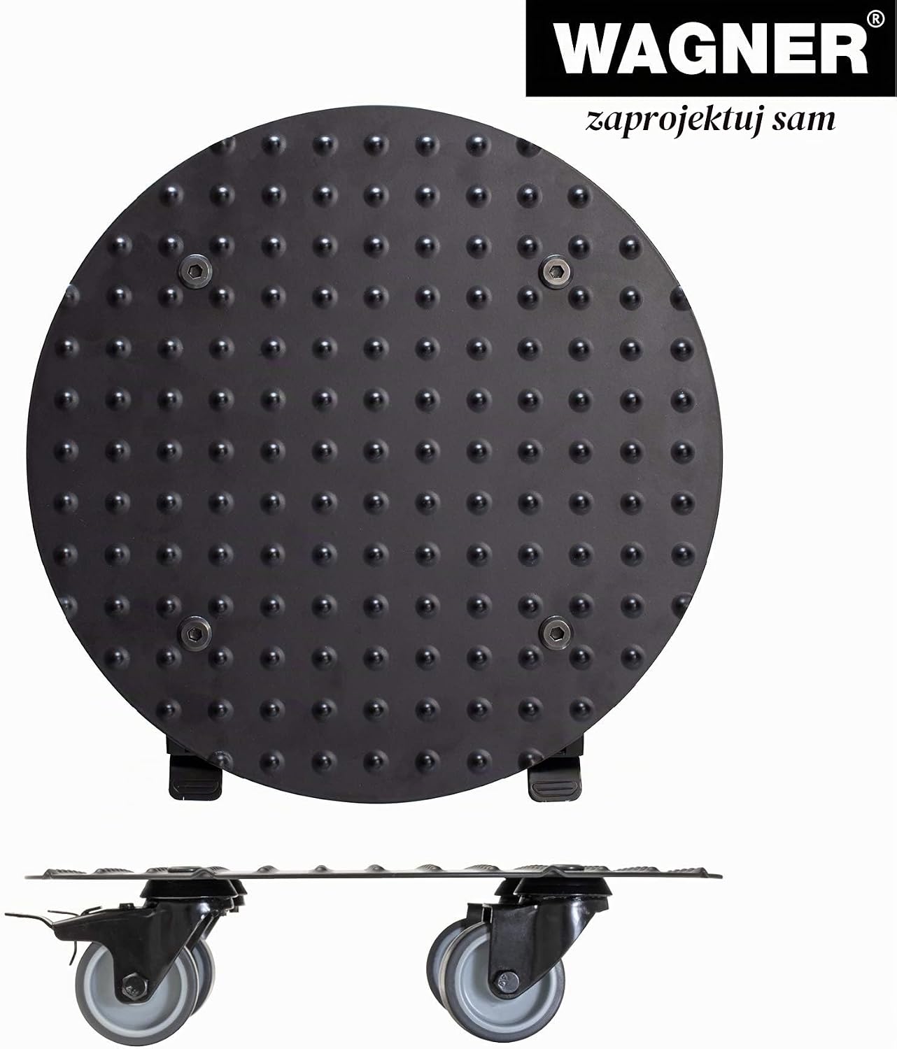 Detalle de WAGNER 20700701 Alaska Black – podstawka pod donicę na kółkach Ø 30 cm
