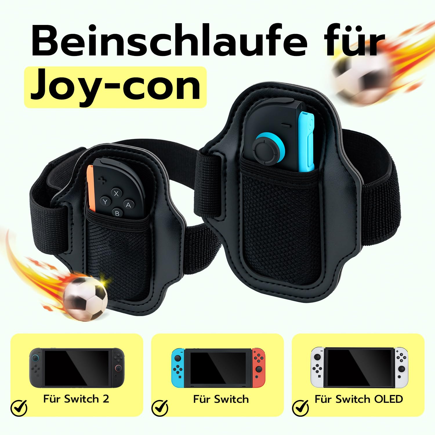 Detalle de Wigearss 2 Stück Verstellbarer Sport-Beinriemen für Nintendo Switch Joy-Con
