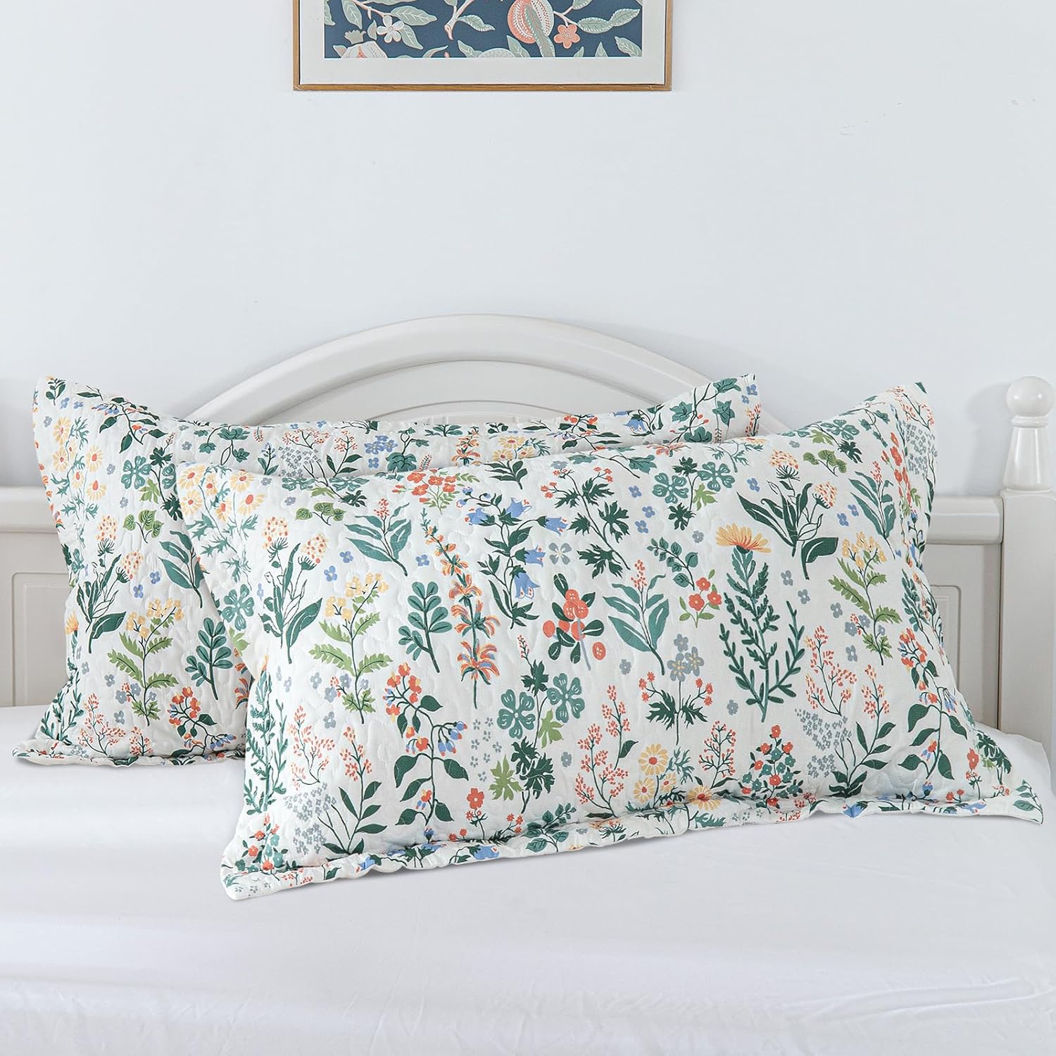 Thumbnail 4 de Travan 3-Piece Quilt Set: Lightweight All-Season Garden Floral Quilt with Shams (Queen)