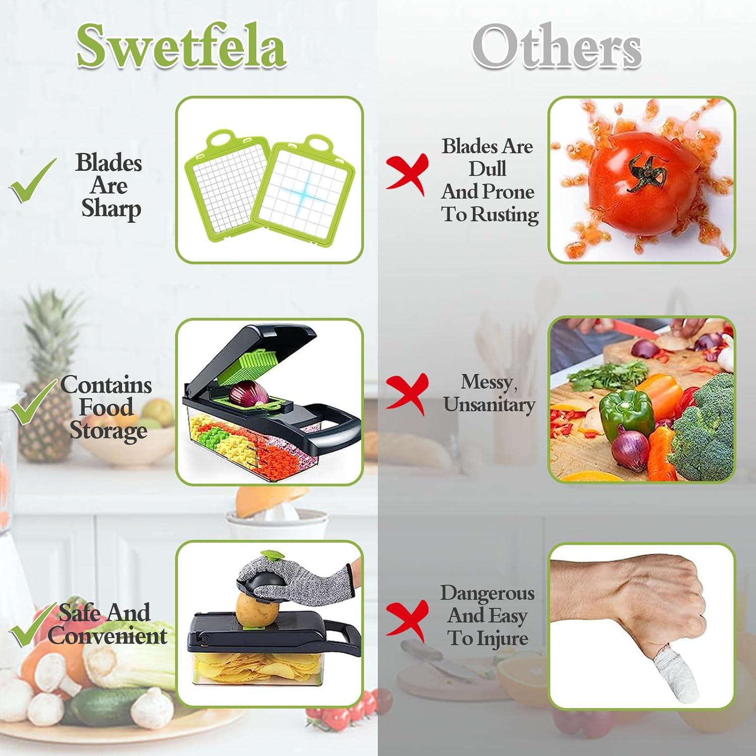 Thumbnail 4 de Vegetable Chopper 18-in-1 Mandoline Slicer with 7 Blades, Safety Glove, Peeler & Cleaning Tools