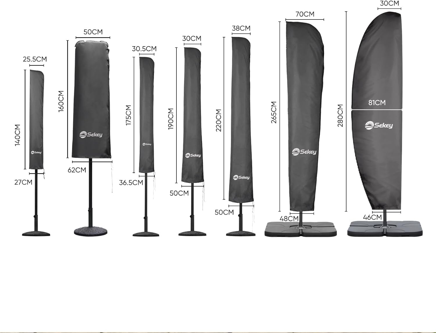 Thumbnail 5 de Sekey funda parasol 200x150x125 cm