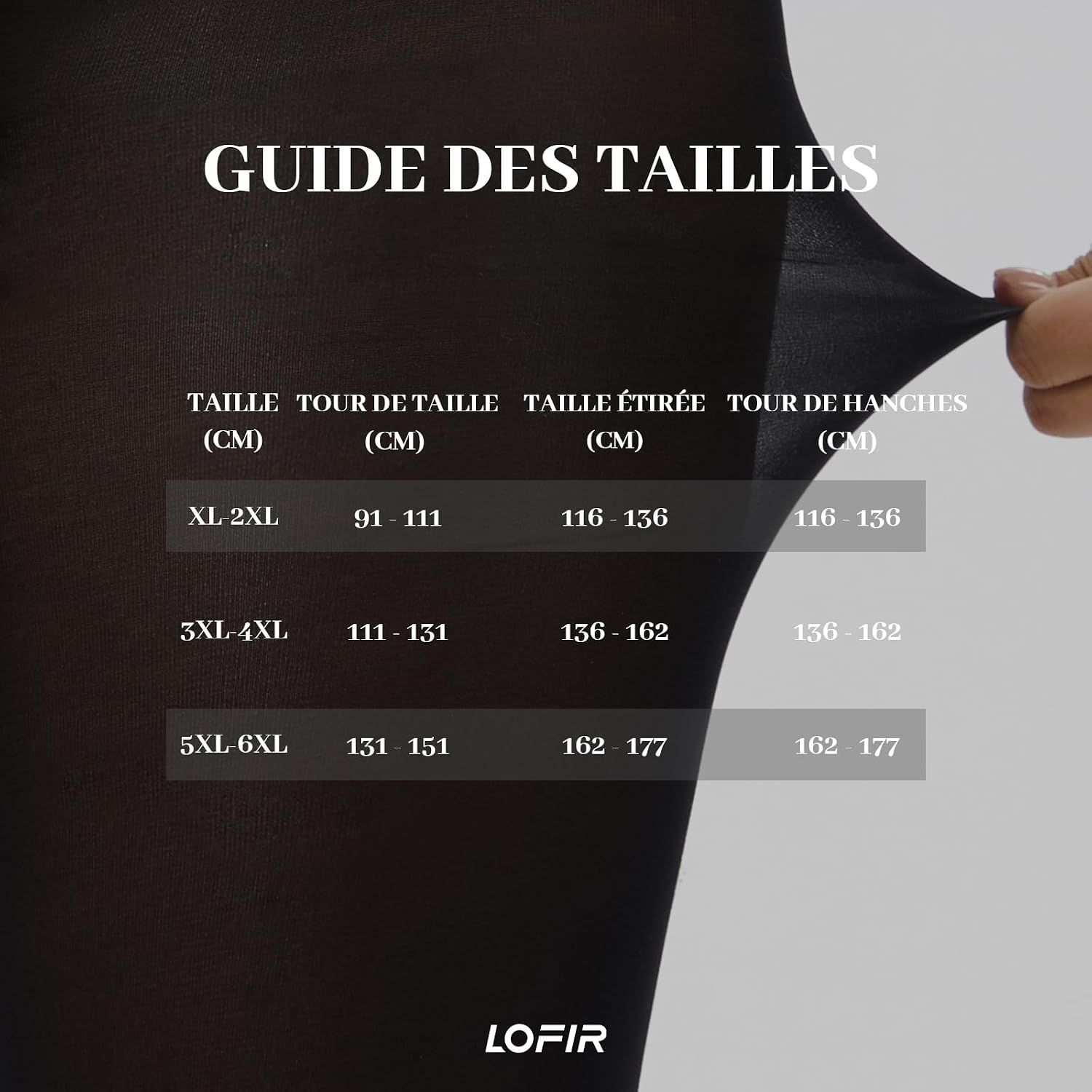 Detalle 1 de LOFIR Collant Femme 80 Deniers — Taille haute et grande taille XL à 6XL