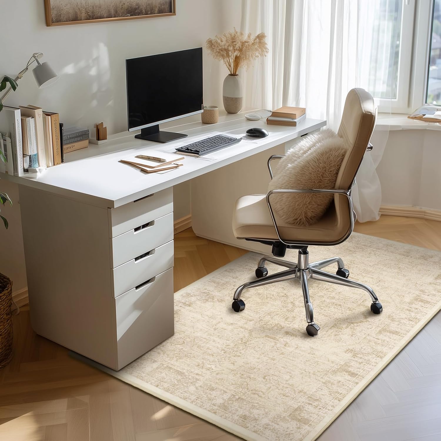 Detalle 2 de Jainmy Distressed Beige Kitchen Rug 2x3