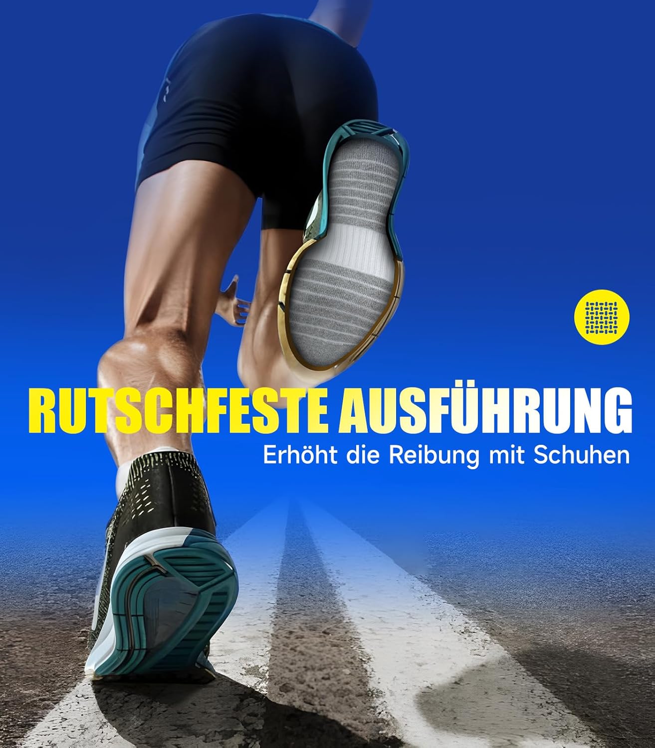 Thumbnail 4 de PULIOU Sneaker Socken Herren/Damen – Gepolsterte Laufsocken aus Baumwolle, atmungsaktiv, 6 Paar