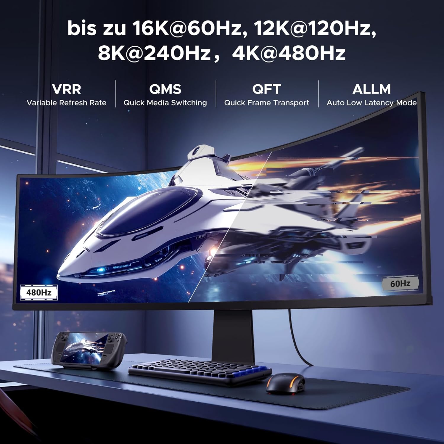Thumbnail 2 de UGREEN HDMI 2.2 Kabel 16K60Hz | 96 Gbit/s, eARC, VRR, HDR10+ – kompatibel mit PC, PS5, Xbox Series X/S