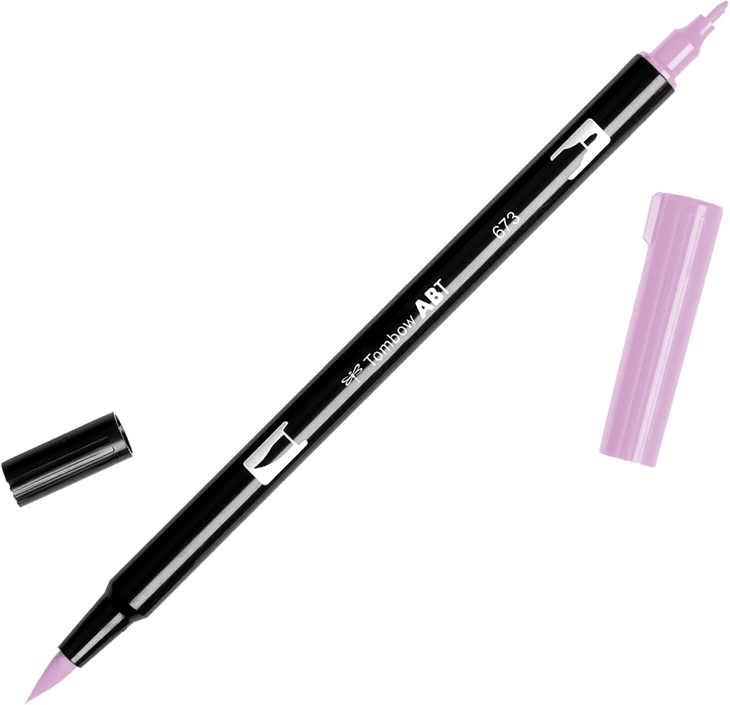 Detalle de Tombow ABT-673 (AB-T673) dubbelspetspenna i orkidé med fin spets och penselspets