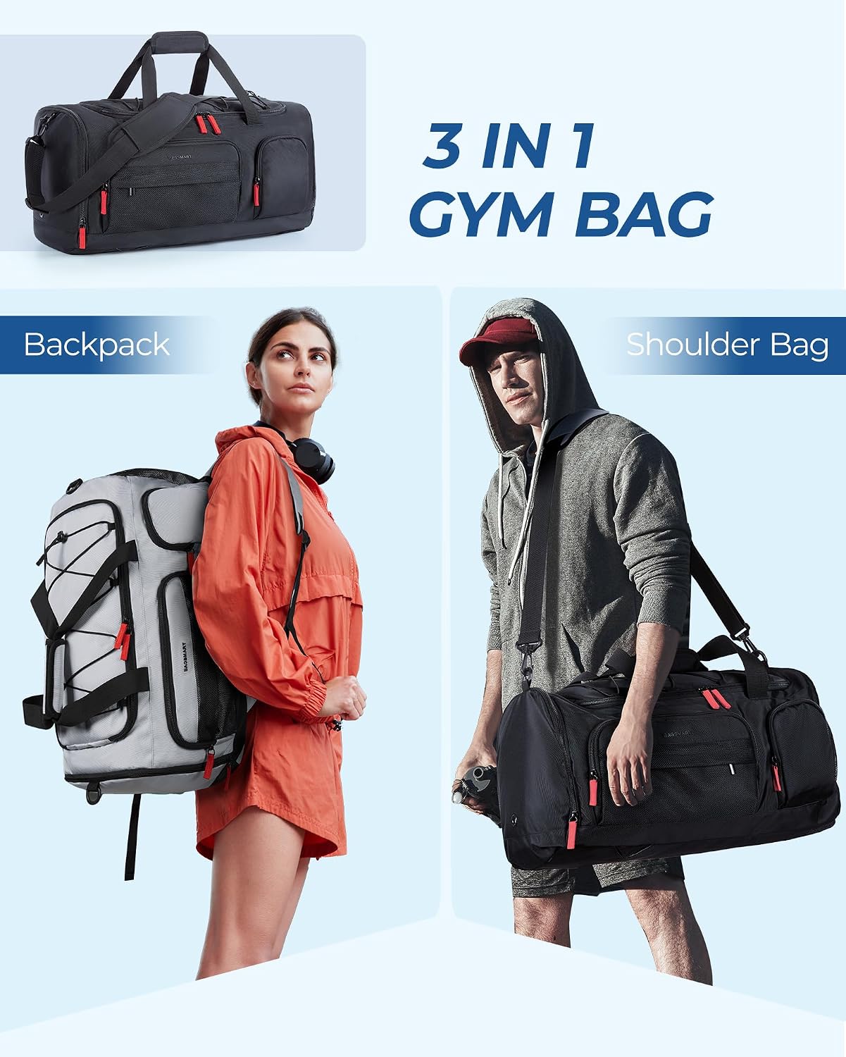 Thumbnail 6 de BAGSMART 35L Gym Duffel Bag with Laptop Compartment