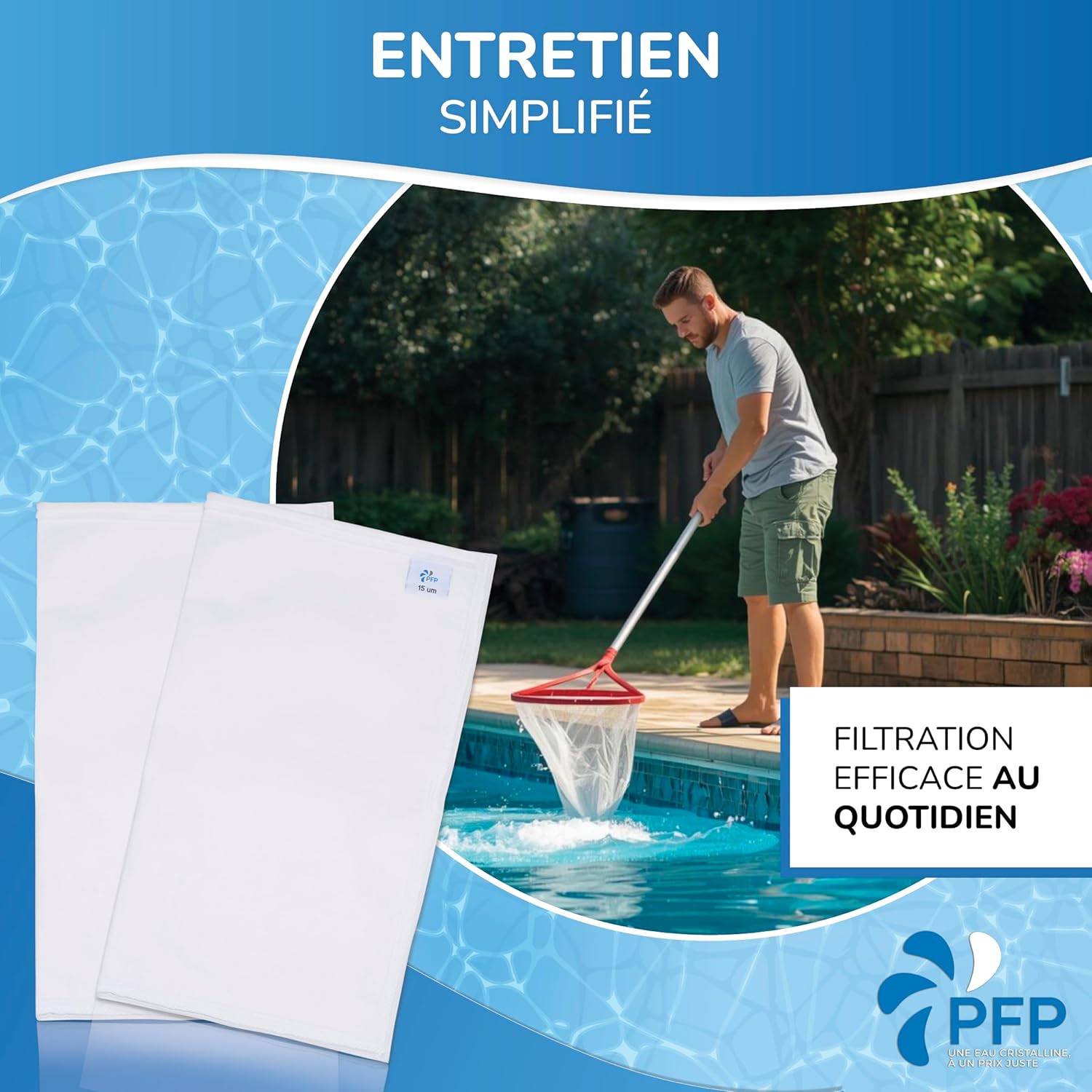 Thumbnail 6 de PFP Poche Filtrante Compatible avec Piscine Desjoyaux – Lot de 2 (15 microns)