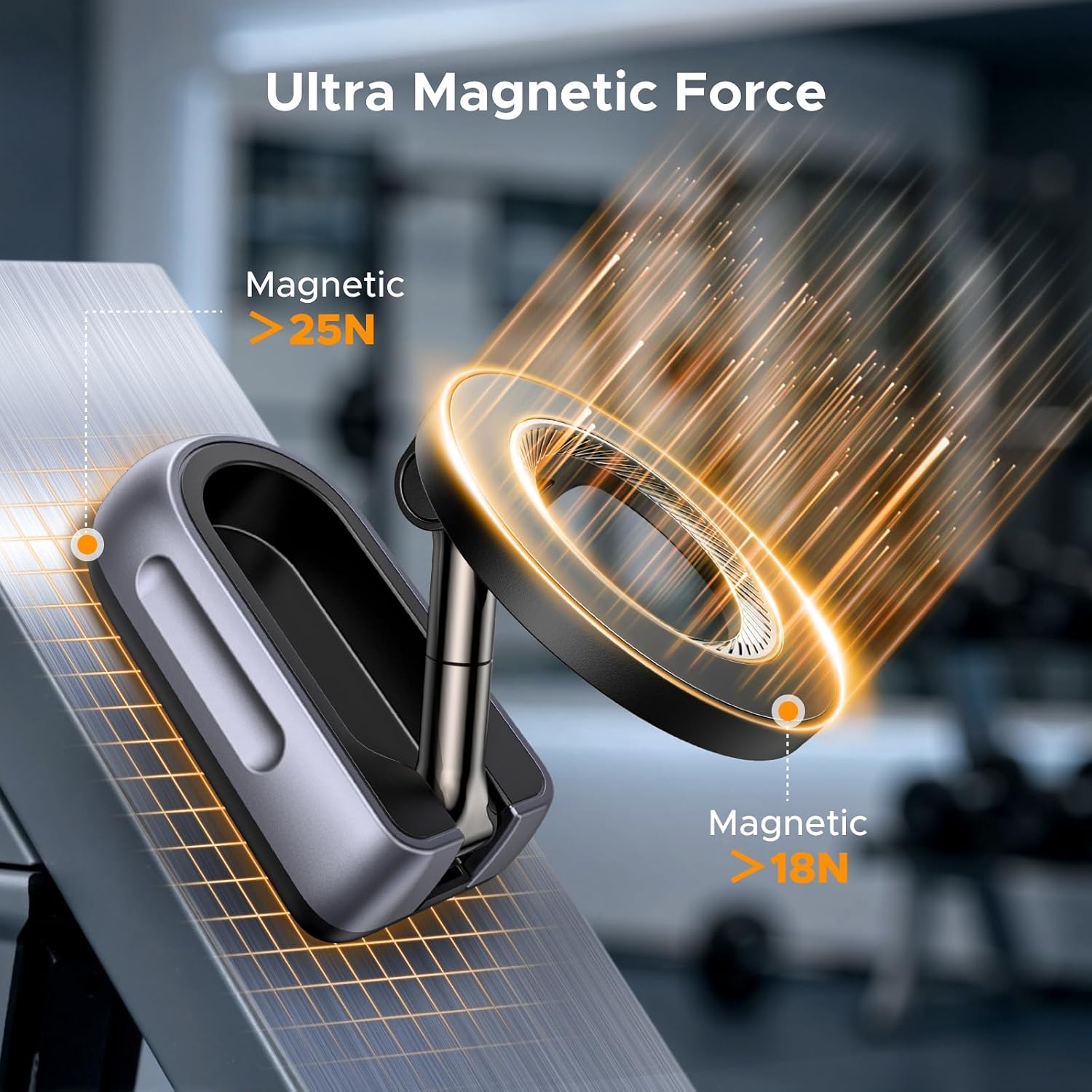 Detalle de UGREEN 95371 Magnetic Mobile Phone Stand, 360° Rotatable and Foldable