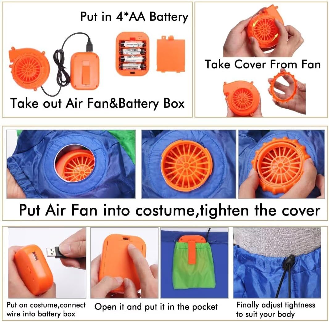 Detalle 1 de Double Couple Inflatable Alien Ride-On Costume with Fan