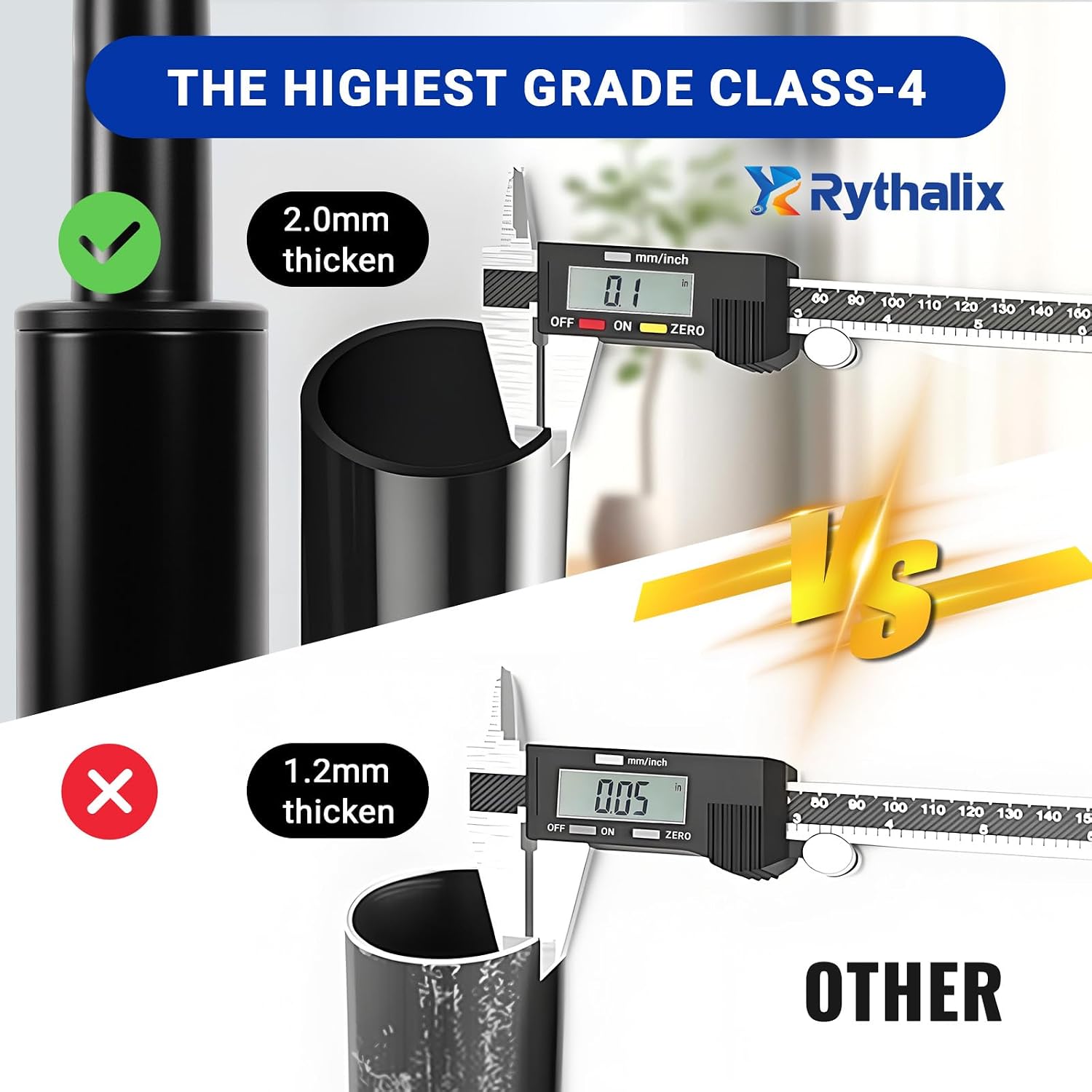 Thumbnail 4 de Rythalix RX-GAS-LIFT-S100-15-BLACK-CA-v1 Office Chair Cylinder, Top-Activated