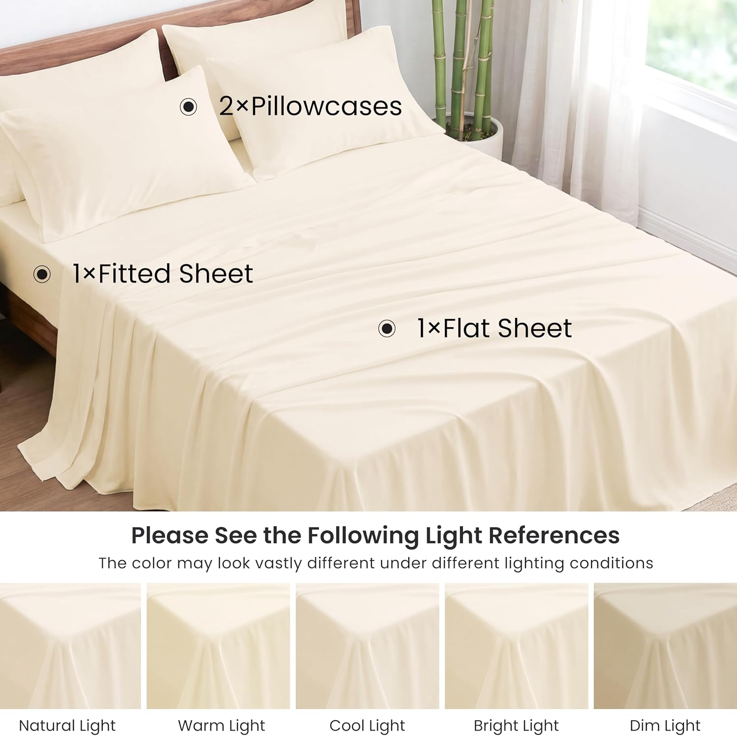 Thumbnail 6 de Love's Cabin 4 Piece Queen Sheet Set: 100% Rayon Derived from Bamboo, Cooling & Breathable