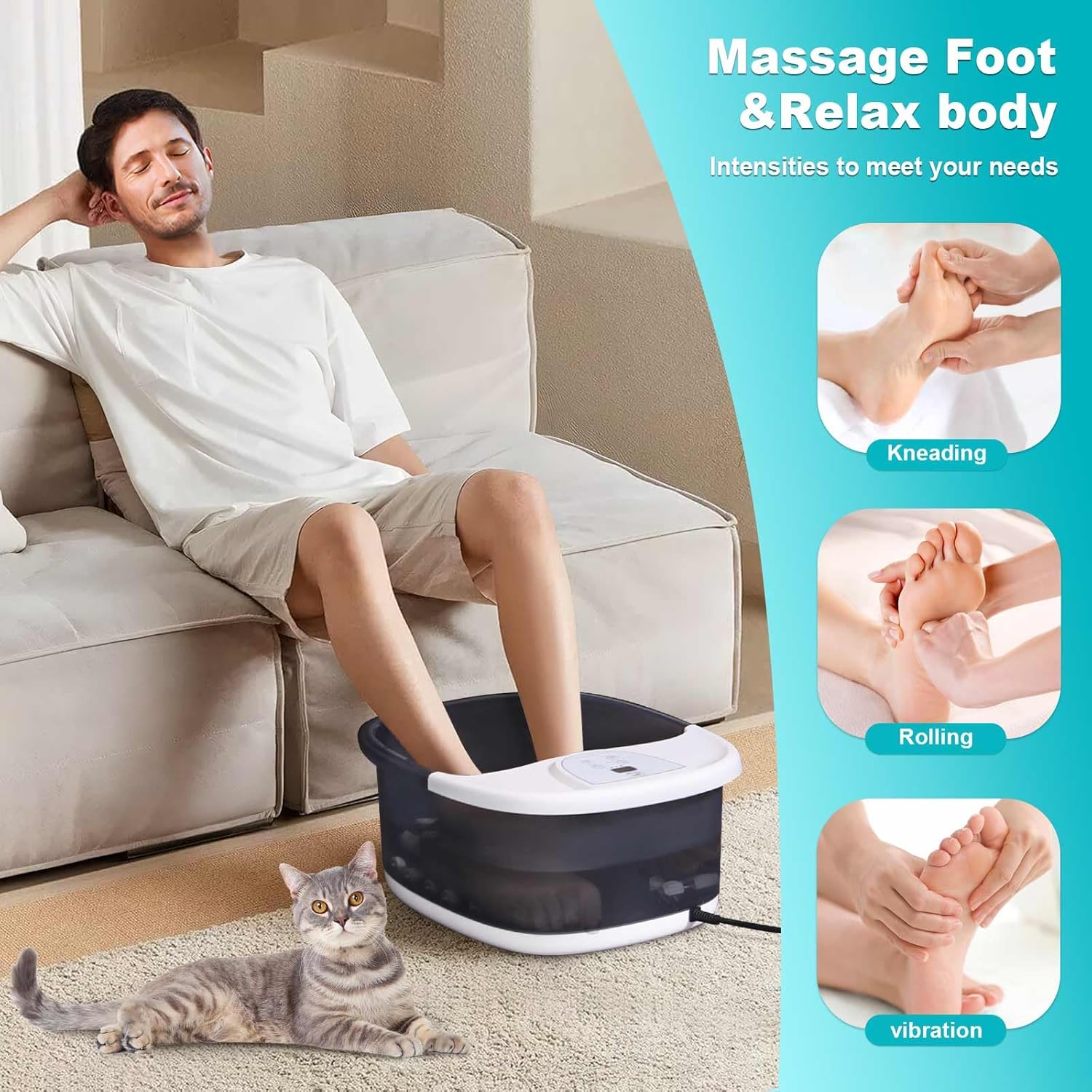 Detalle de ECARBME Foot Spa with 22 Rollers ⚙