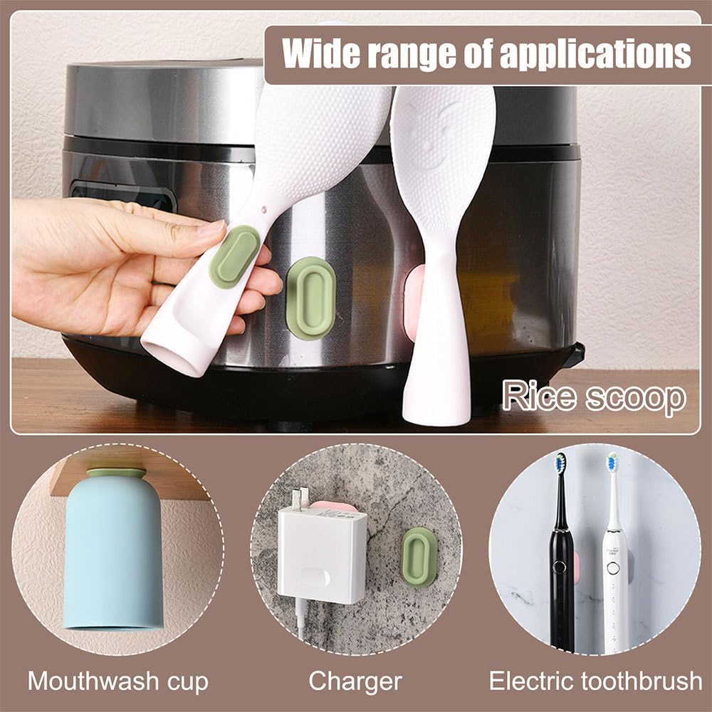 Detalle de Magnetic Remote Control Holder, 5-Pack | Self-Adhesive Silicone Wall Mounts for Remote, Toothbrushes and More