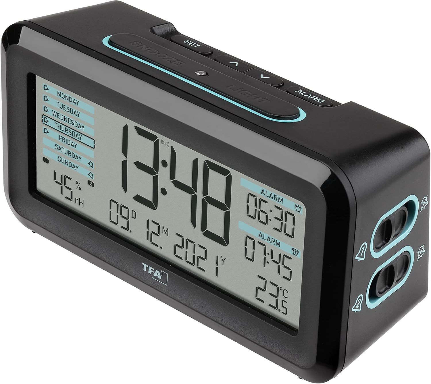 Detalle de TFA Dostmann Boxx2 Réveil radio-piloté