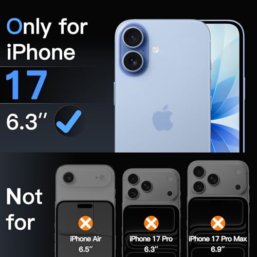 Detalle 2 de JETech verre trempé pour iPhone 17, lot de 3, 9H, transparent HD
