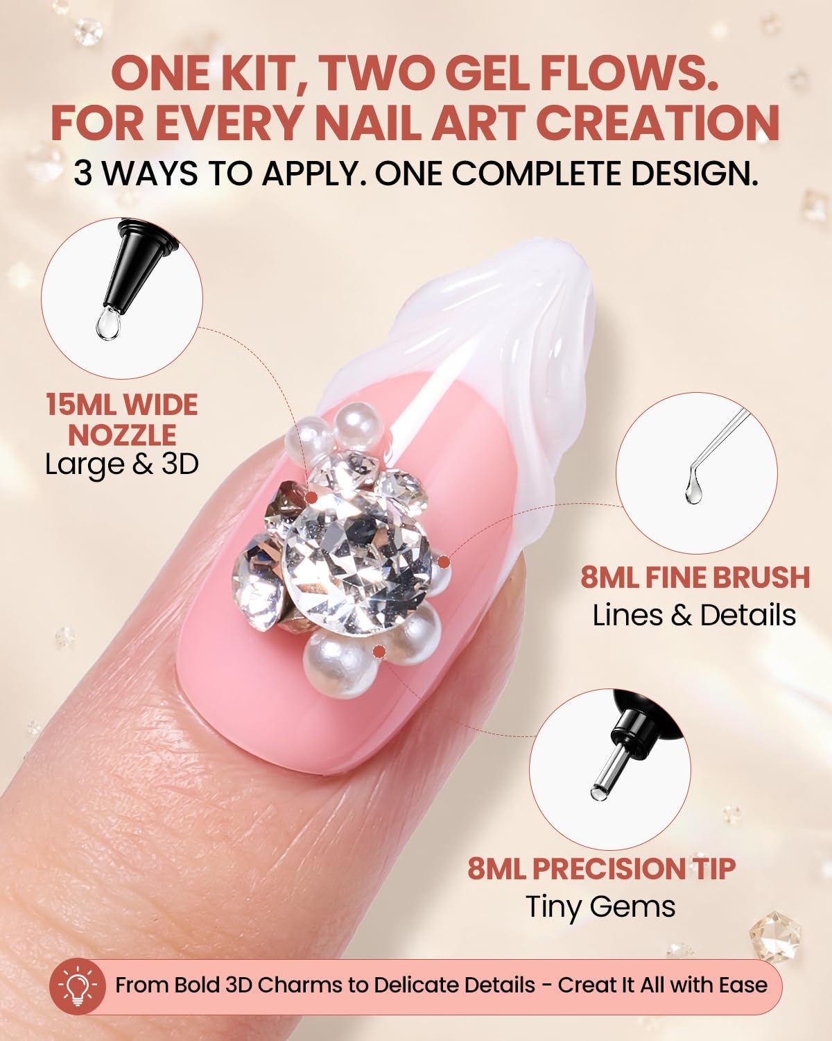 Thumbnail 1 de Makartt Nail Rhinestone Glue Set 15ml