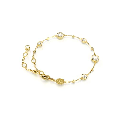 Thumbnail 4 de Swarovski Imber Bracelet in White Round-Cut Crystals, Gold-Tone Plated