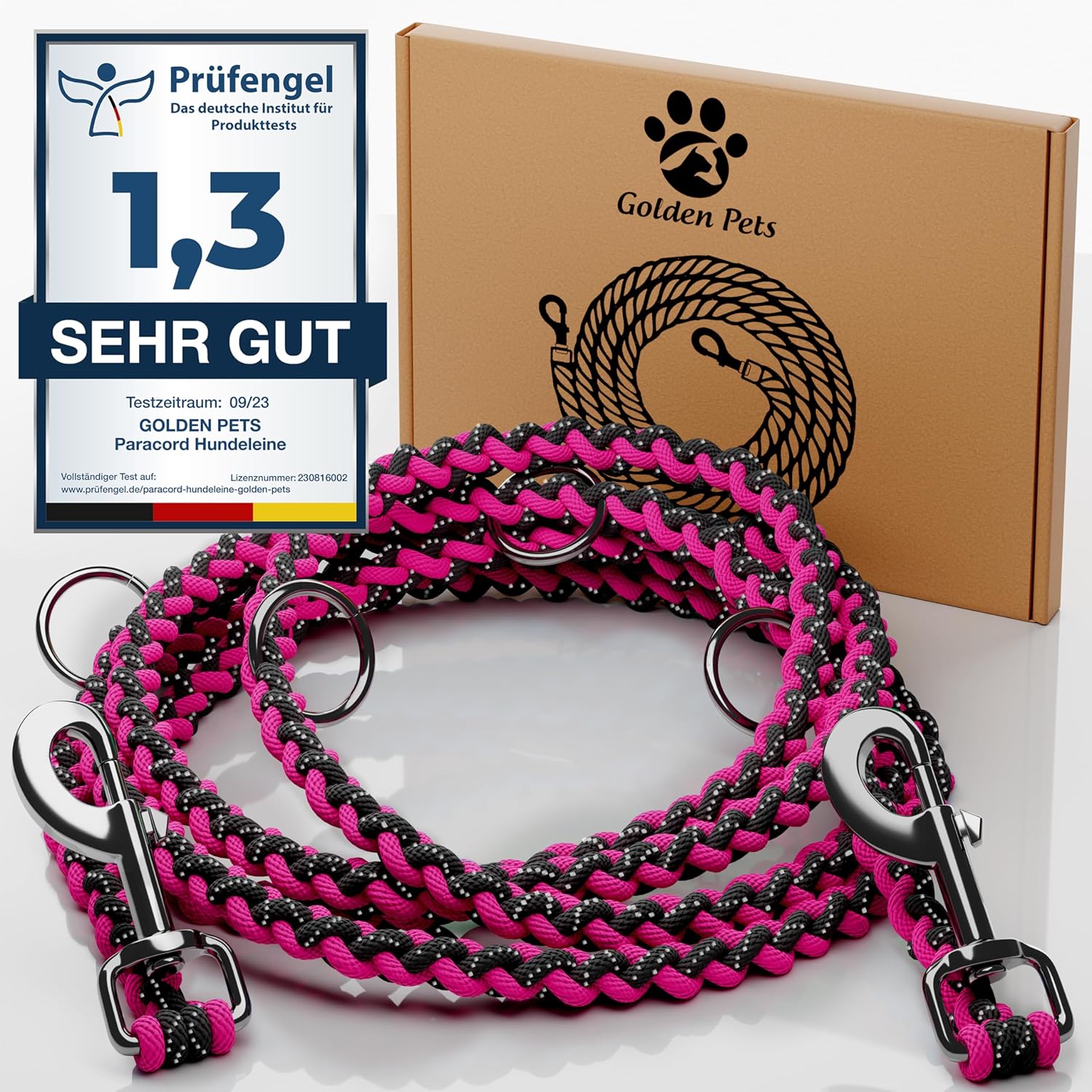 Thumbnail 6 de Golden Pets Testnote Sehr gut – Hundeleine reflektierend I 3 m, verstellbar, wetterfest & reißfest bis 250 kg