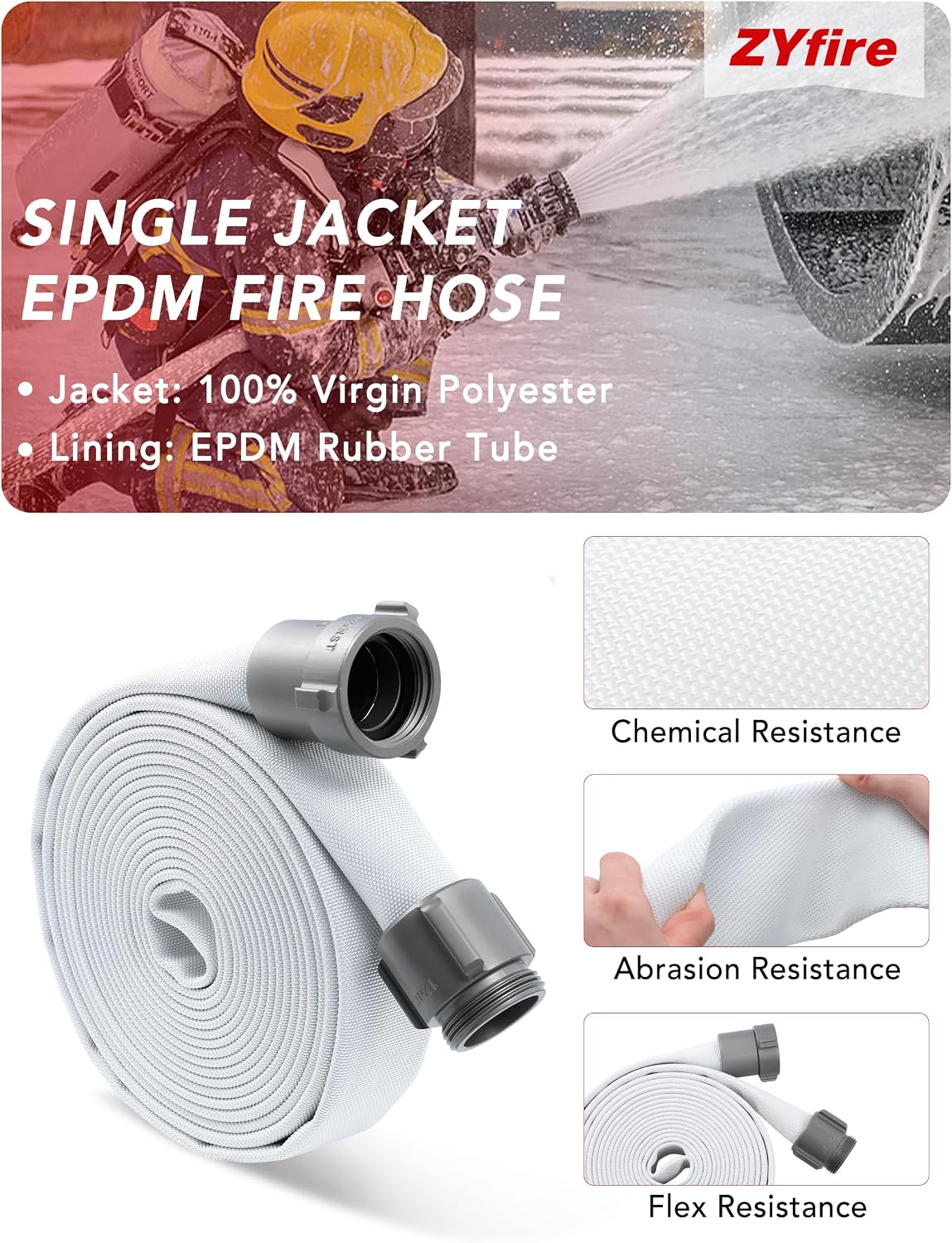 Detalle 2 de ZYfire Fire Hose 1-1/2-Inch ID