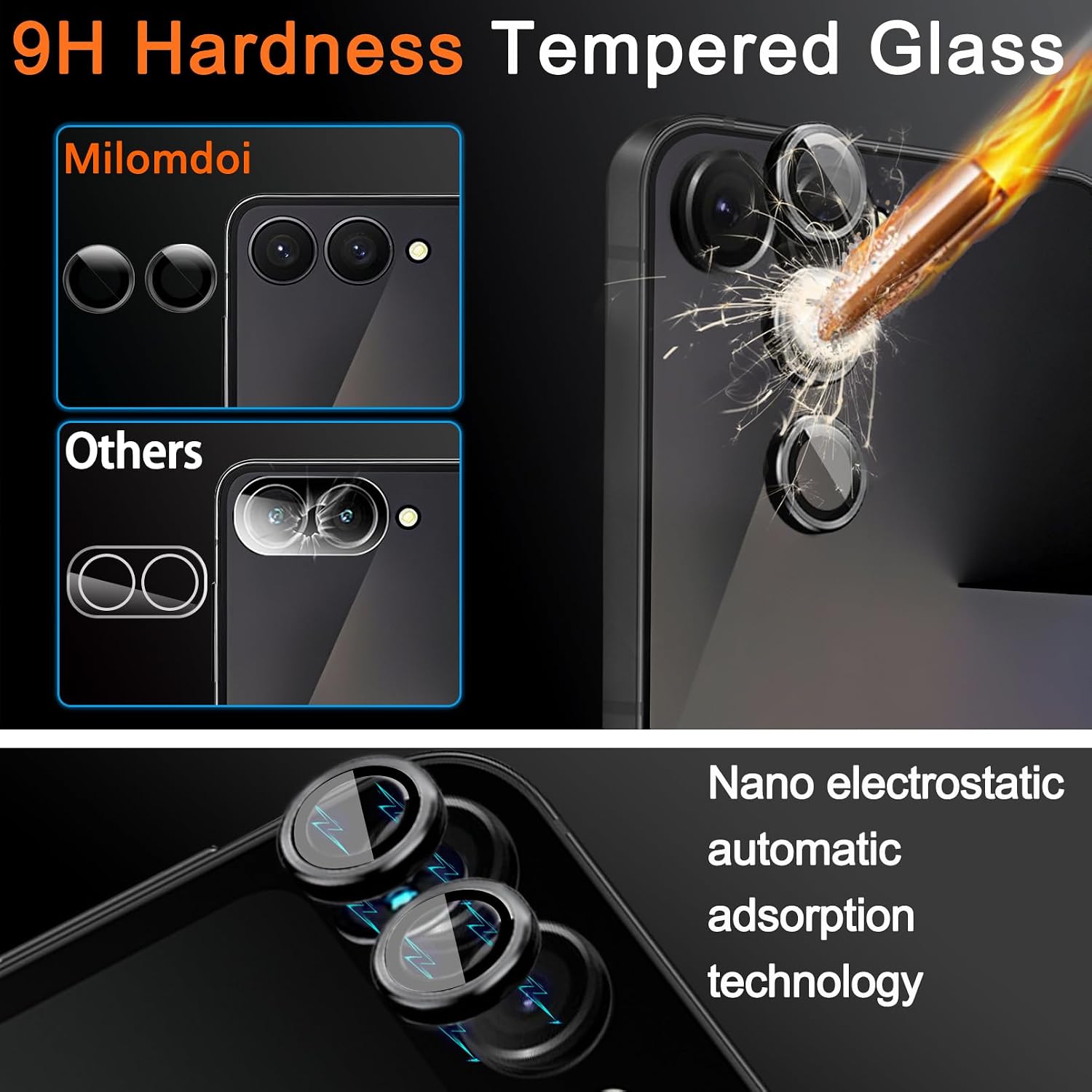 Thumbnail 4 de Milomdoi 9-in-1 Screen Protector for Galaxy Z Flip 7