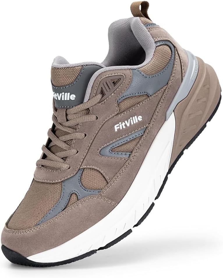 Detalle de FitVille Rebound NEO V1 Wide Walking Shoes for Men — Extra Wide, Arch Support, Heel Pain Relief