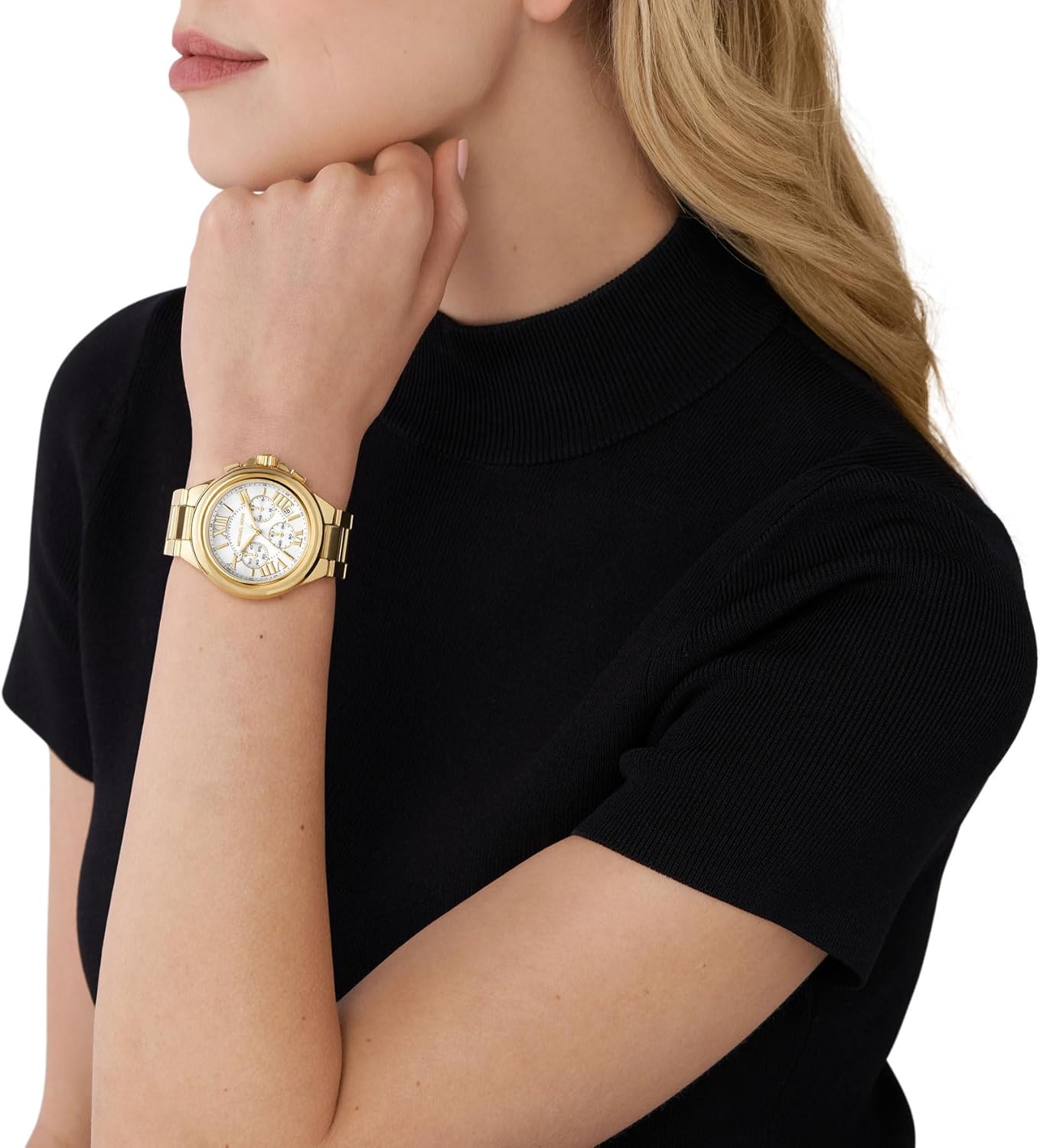 Thumbnail 3 de Michael Kors Orologio Camille da donna: cronografo al quarzo 43 mm in acciaio dorato