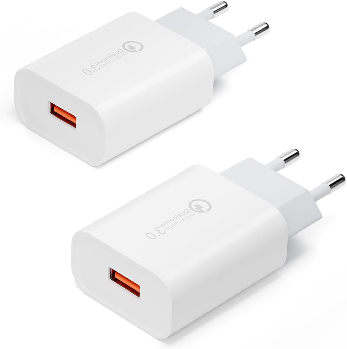 Detalle de Kayshow USB-laddare, 2-pack med 18 W QC 3.0 och USB-A