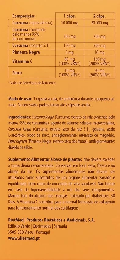 Detalle 2 de DietMed Curcumega Max 10.000 mg cápsulas de cúrcuma