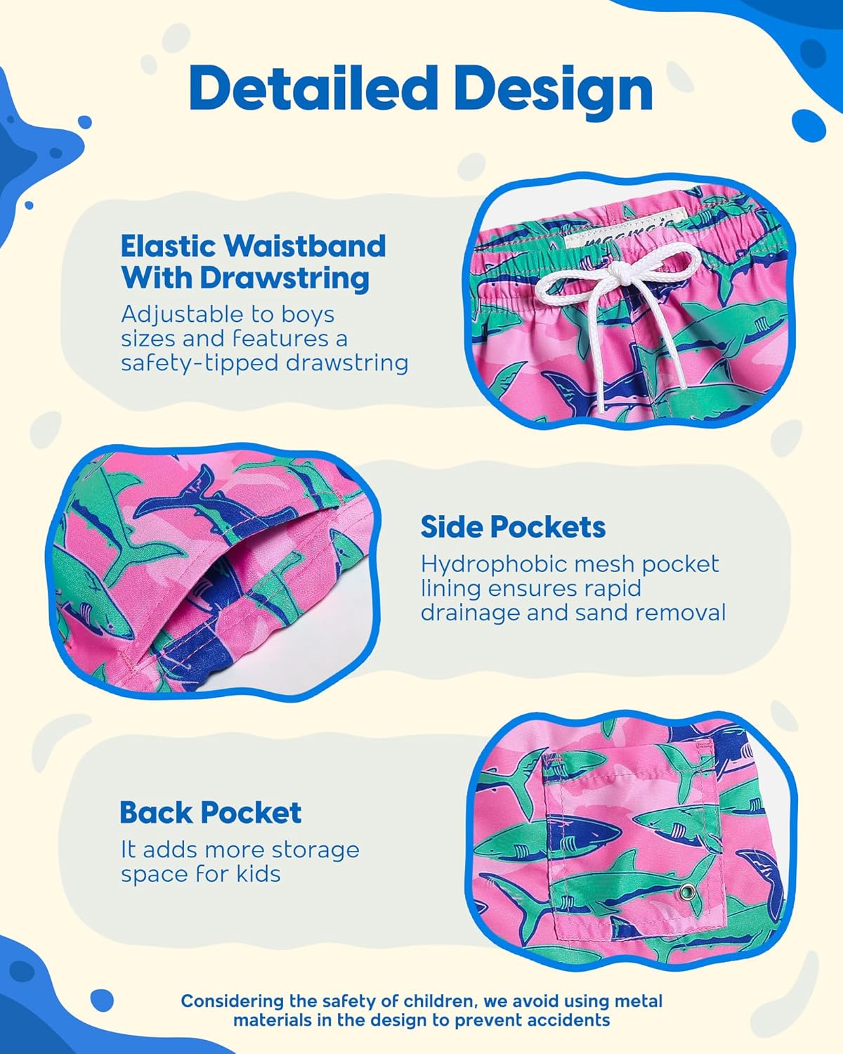 Thumbnail 3 de maamgic Boys Swim Trunks (Toddler & Little Boys) Quick-Dry Swim Shorts