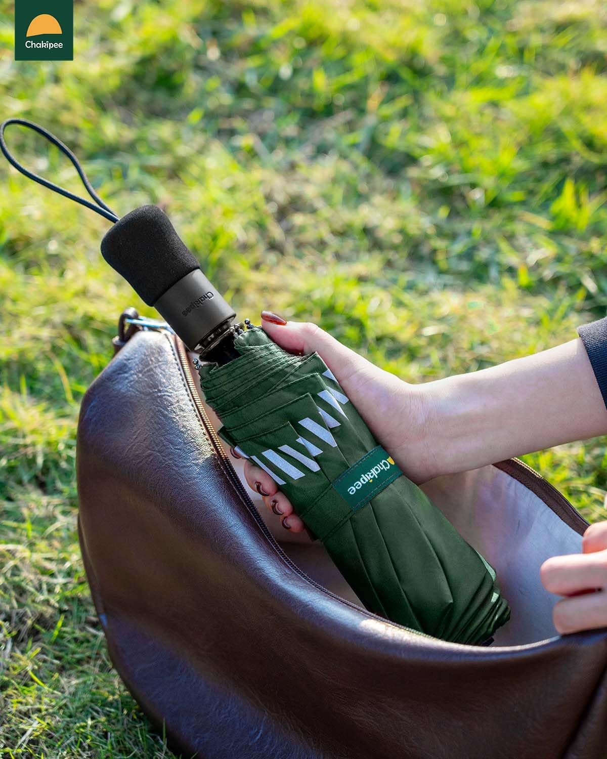 Thumbnail 6 de Chakipee Sturmfester Taschenschirm mit Reflexstreifen – kompakter Regenschirm, automatisch, 8 Rippen