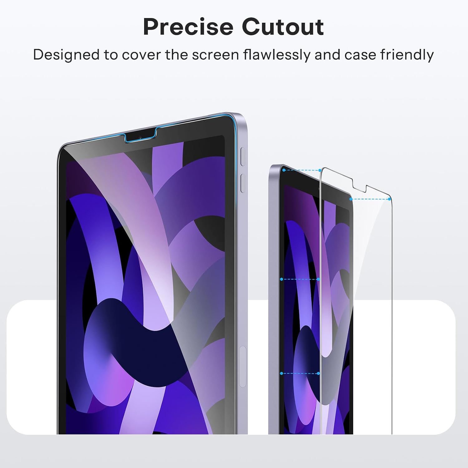 Thumbnail 6 de OMOTON iPad Air 5th 4th Screen Protector, 9H Tempered Glass, 2-Pack