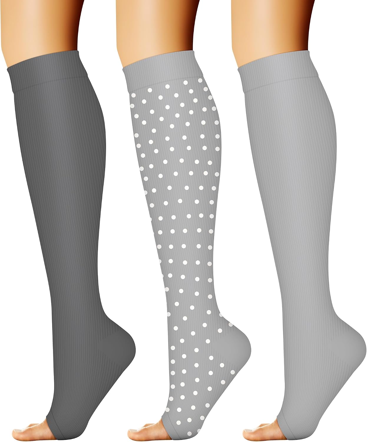 Thumbnail 6 de Charmking 3-Pair Open Toe Compression Socks ⚙