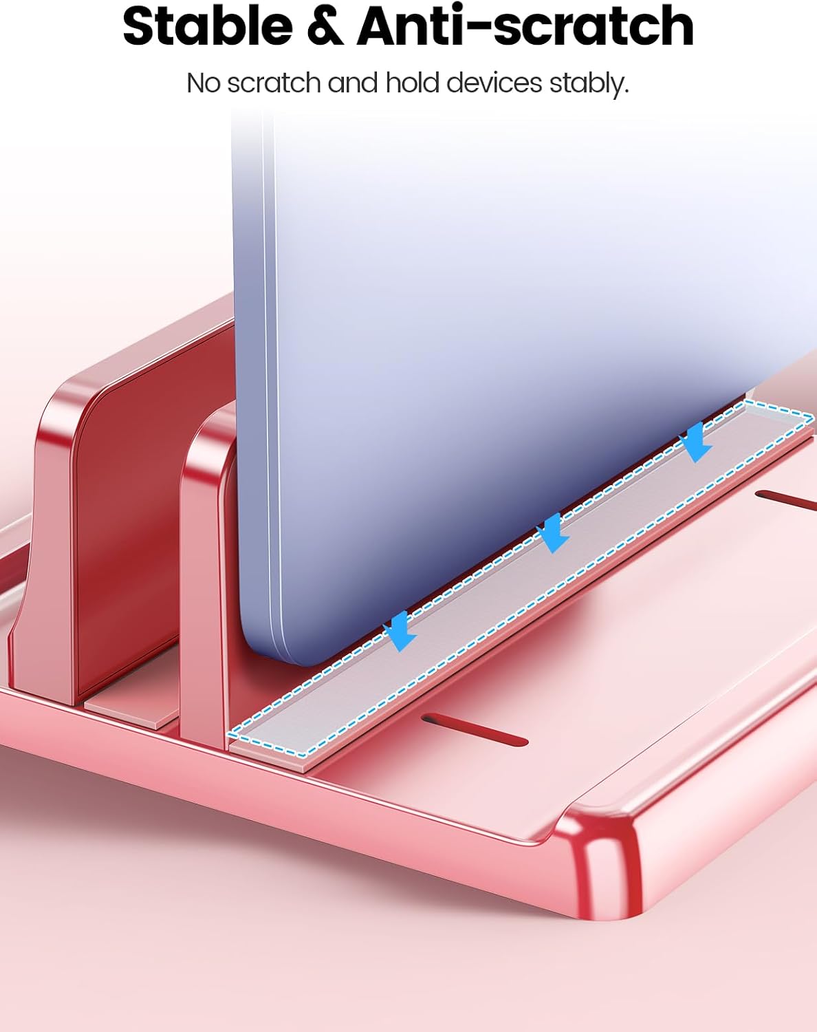 Detalle de VAYDEER support vertical double fentes pour ordinateur portable (compatible MacBook) réglable