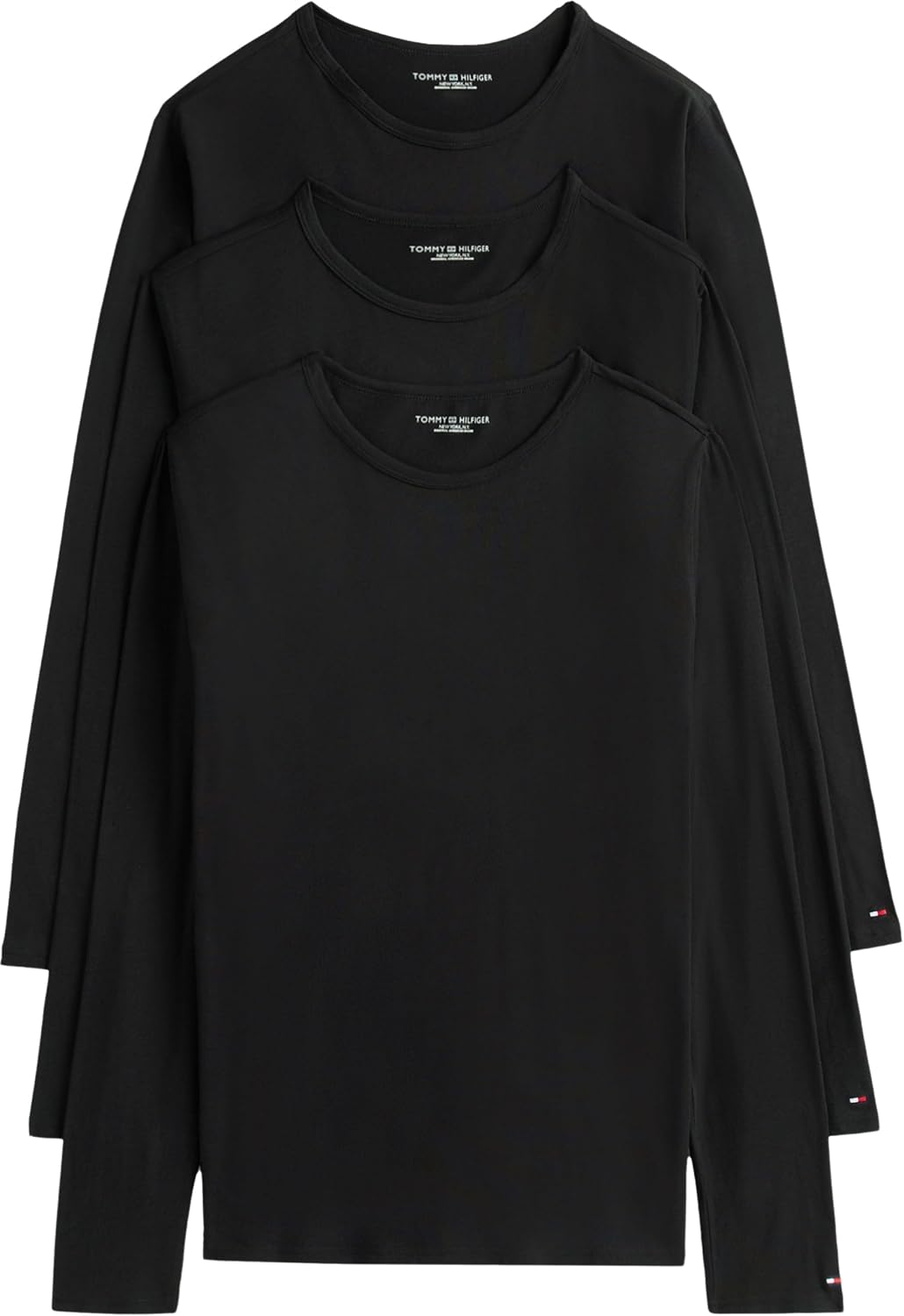 Detalle de Tommy Hilfiger magliette uomo maniche lunghe basic (confezione da 3)