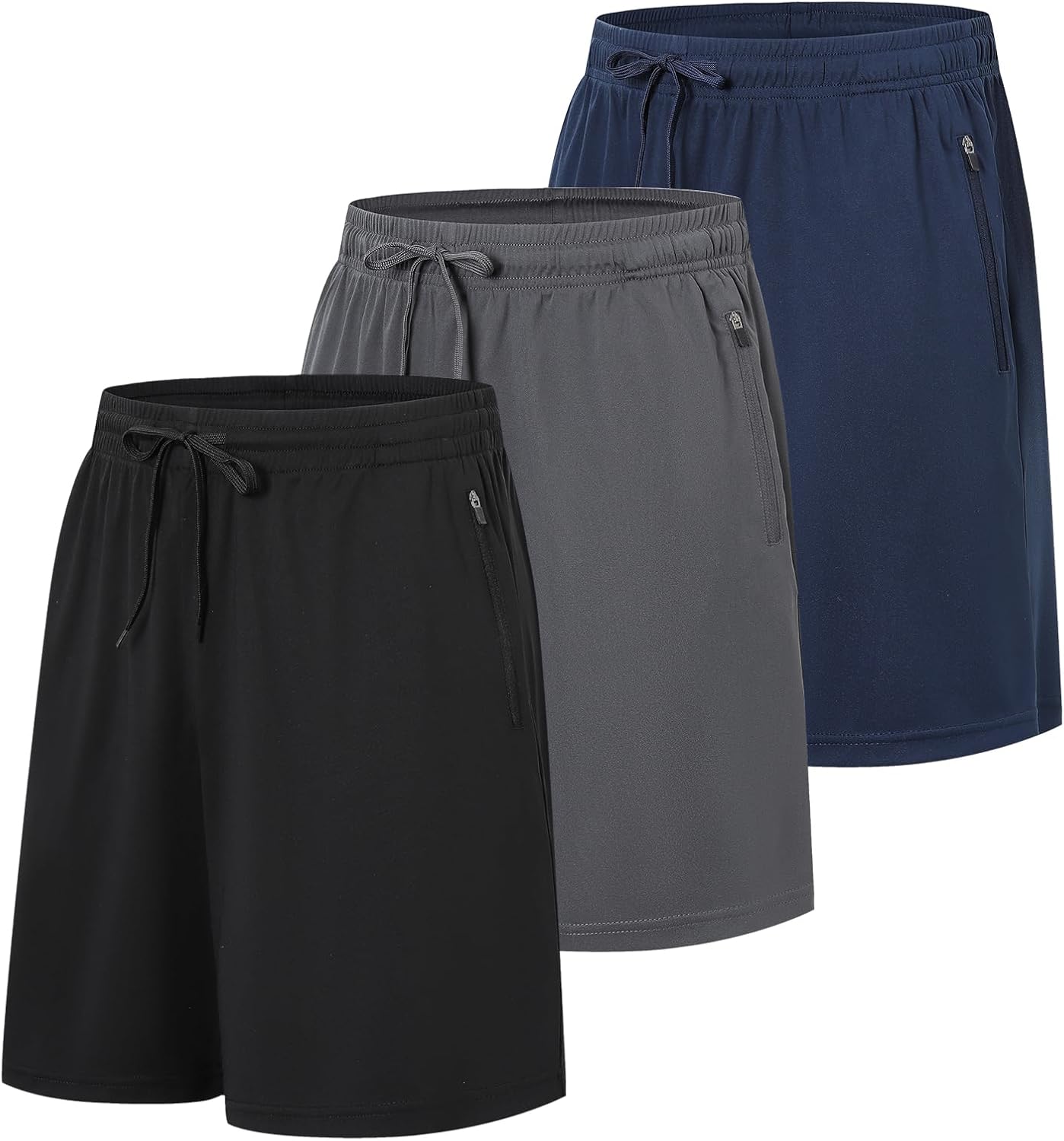 Detalle de Cimic 3/5 Pack Men’s Running Shorts – Quick Dry Gym Shorts with Zip Pockets