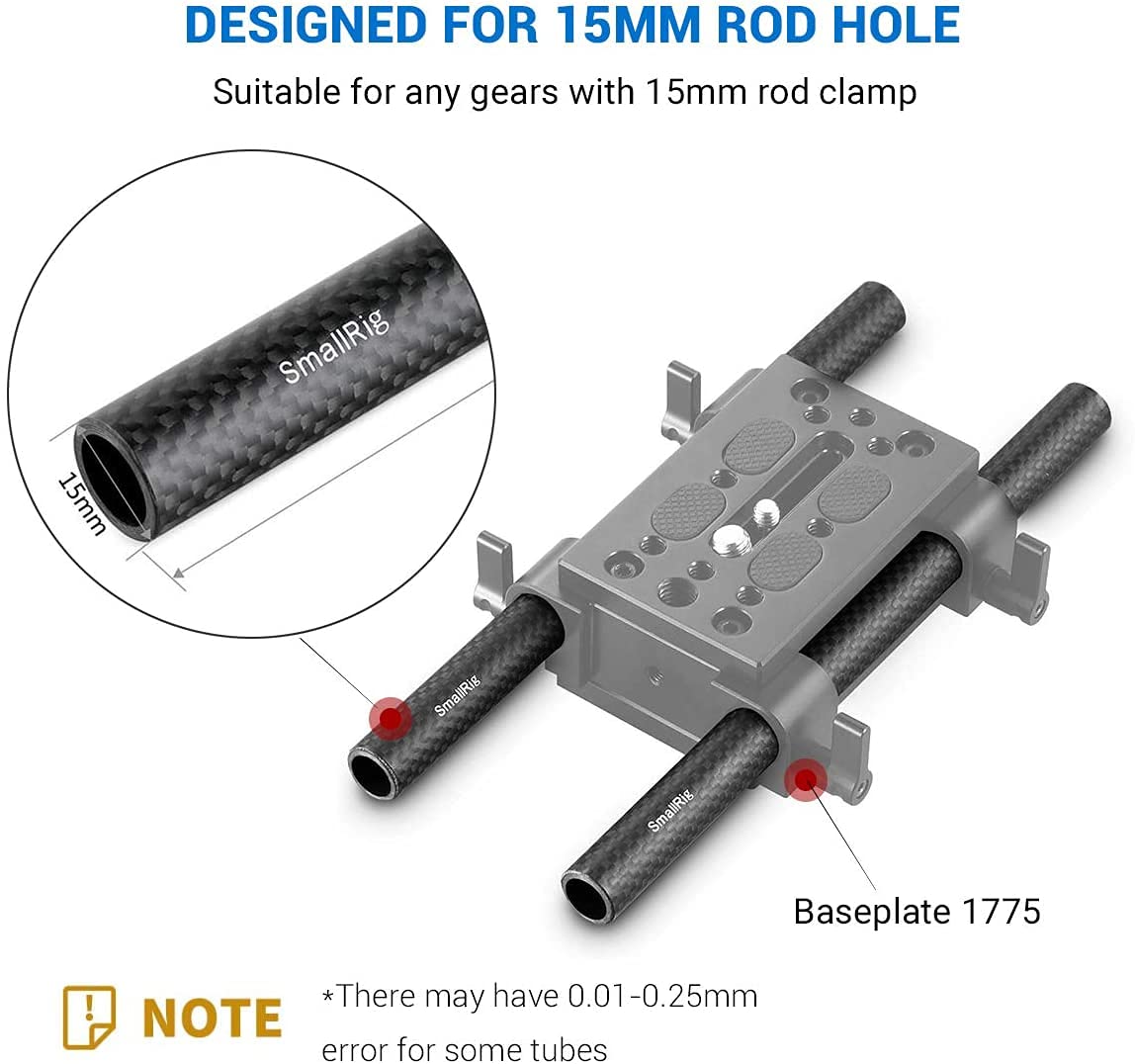 Thumbnail 1 de SmallRig 2er Kohlefaser 15mm Stange für KameraRig – 20 cm (8 Zoll)